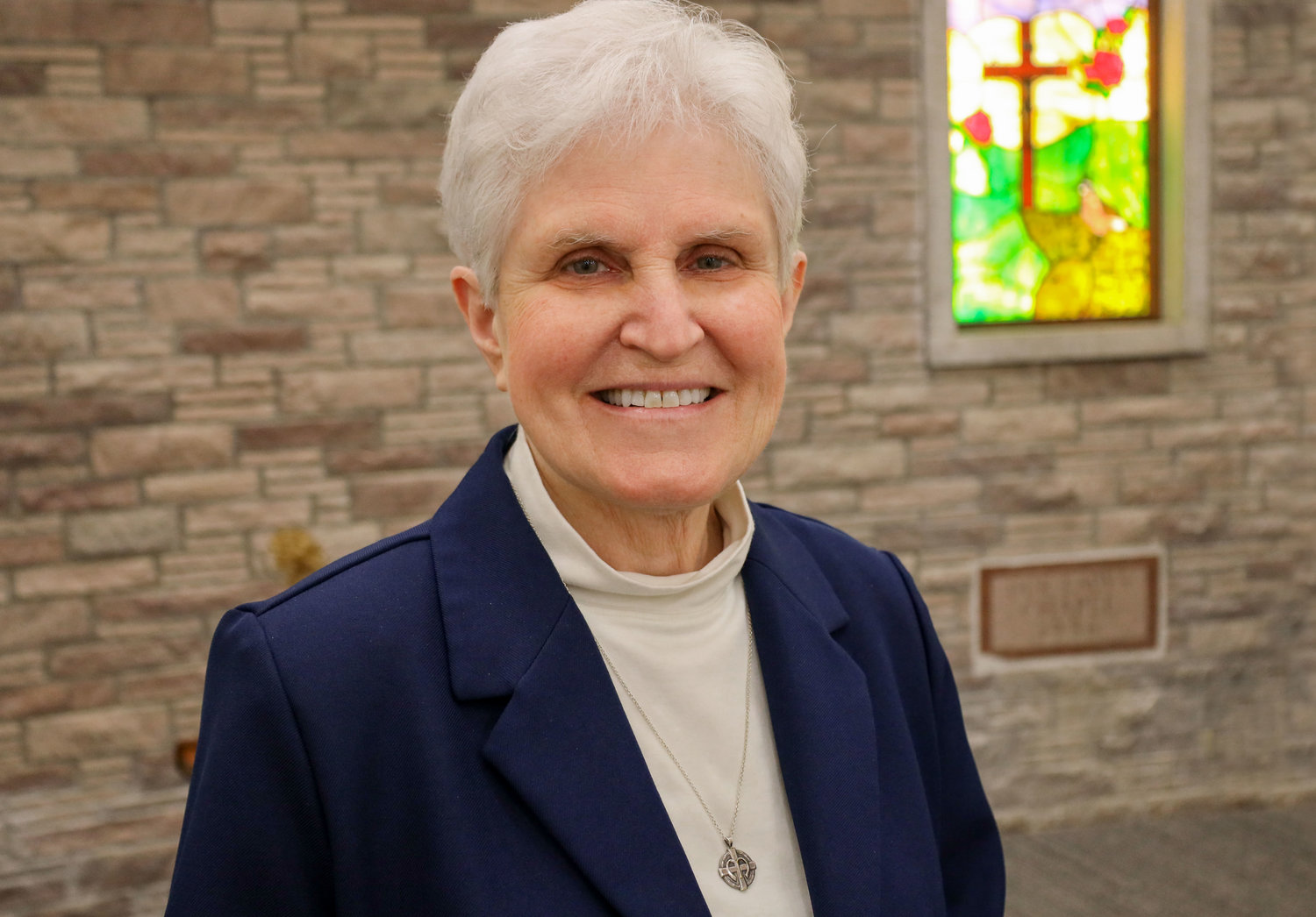 Sister Kathleen Wegman of the School Sisters of Notre Dame, who will serve as interim director of Catholic Charities of Central and Northern Missouri, stands in the chapel of the Catholic Charities Center in Jefferson City.